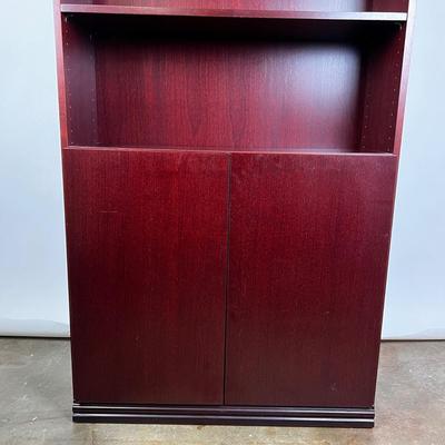 1104 Two Door Solid Mahogany 7ft Bookshelf