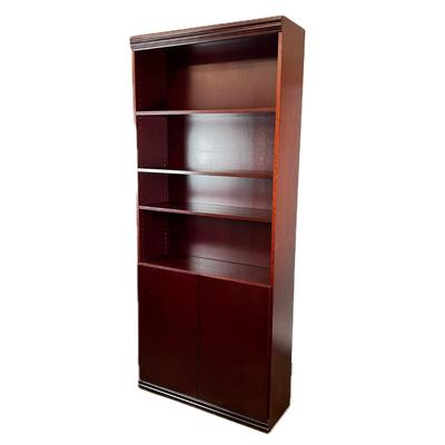 1104 Two Door Solid Mahogany 7ft Bookshelf