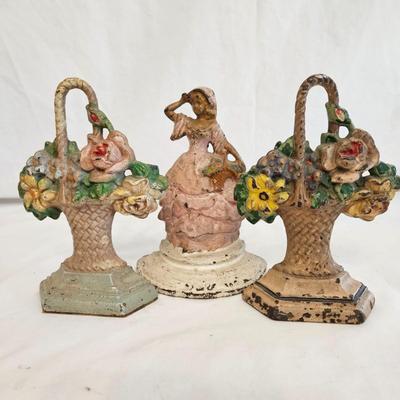 Cast Iron Floral Baskets and Woman (DR-DW)