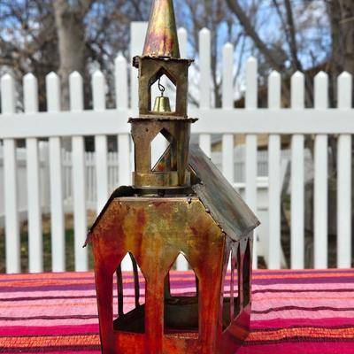 Vintage MCM Brass Church Music Box