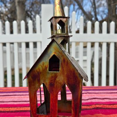 Vintage MCM Brass Church Music Box