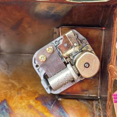 Vintage MCM Brass Church Music Box