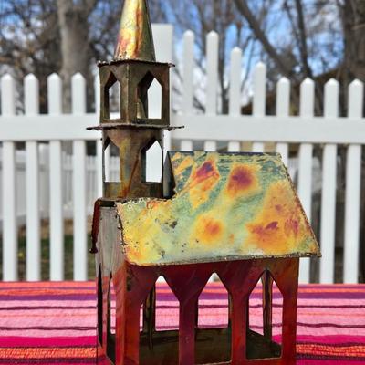 Vintage MCM Brass Church Music Box