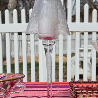 Glass and Candleholder Lot