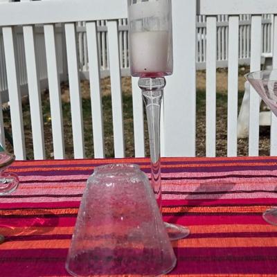 Glass and Candleholder Lot