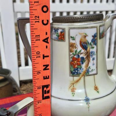 Vintage Royal Rochester Fraunfelter Hand Decorated Coffee China Service Set 'Golden Pheasant'