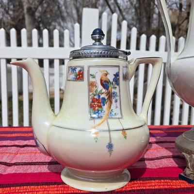 Vintage Royal Rochester Fraunfelter Hand Decorated Coffee China Service Set 'Golden Pheasant'