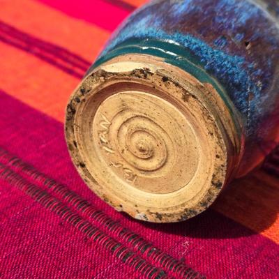 Signed Pottery with Cork Top