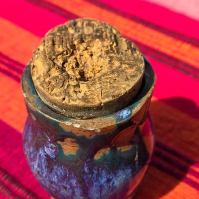 Signed Pottery with Cork Top