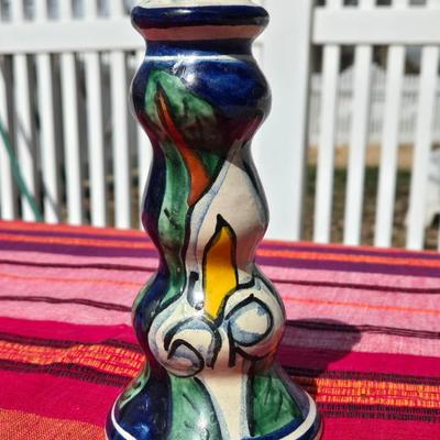 Made in Mexico Ceramic Handpainted Candleholder