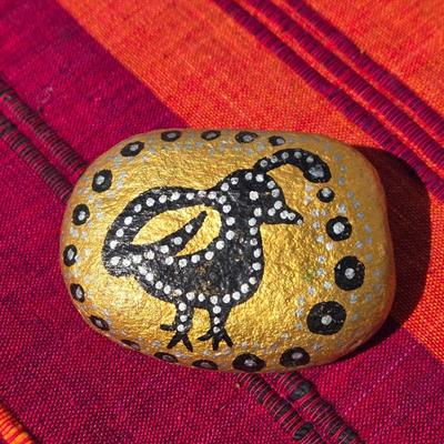 Handpainted Art Rock Signed by Artist