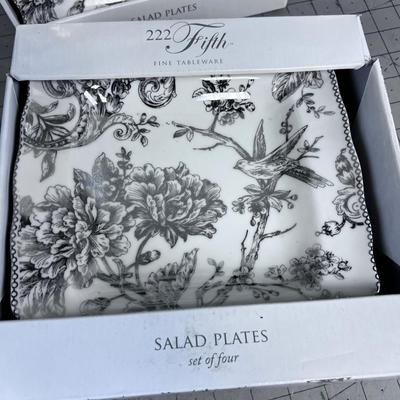 222 Fifth Fine Salad Plates, NEW 8 Total