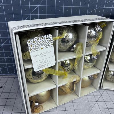 Cynthia Rowley 2 Boxes of Mercury Glass Bulbs NEW. 