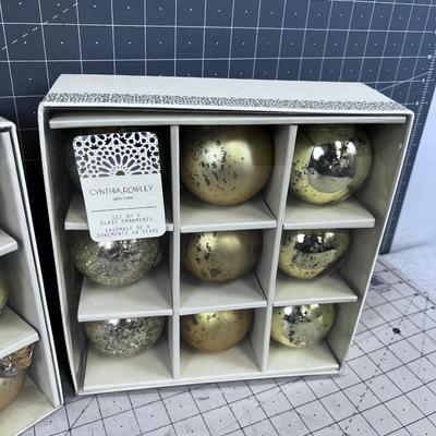 Cynthia Rowley 2 Boxes of Mercury Glass Bulbs NEW. 
