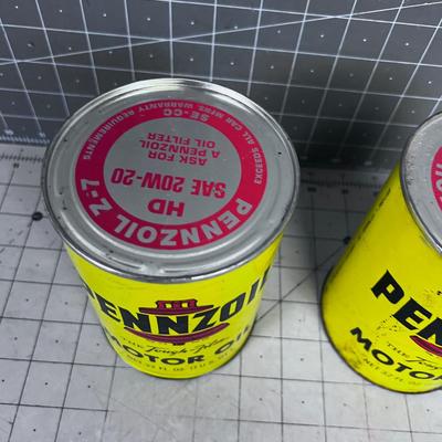(2) Vintage PENNZOIL Cans, Collectible! 