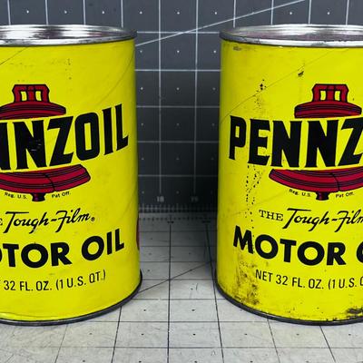(2) Vintage PENNZOIL Cans, Collectible! 