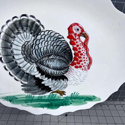 Awesome Vintage TURKEY Platter, Made in Italy 