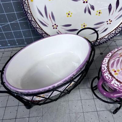 Old World Presentable Ovenware,  A Couple of Small Baking dish and Platter 