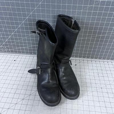 CAROLINA Leather Engineer BOOTS Black, Made in the USA 