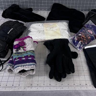 Large Mixed Lot of Gloves & Beanies Plus Bonus Socks
