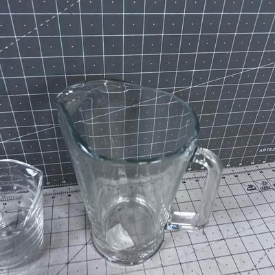 Glass Pitcher and Measuring 2 Cup 