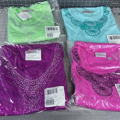 4 QUAKER FACTORY Embellished Tops NEW 