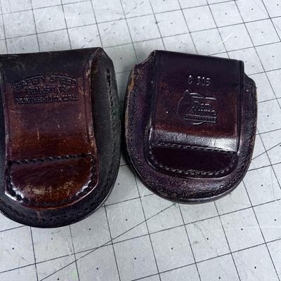 2 Duty Handcuff Pouches LEATHER 