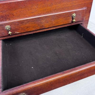 Antique Silverware Chest Mahogany 