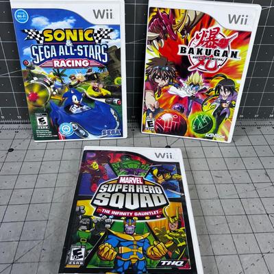 3 More Wii Marvel, Bakugan, Sonic etc.