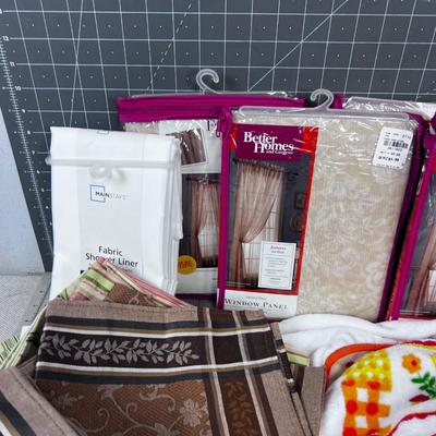 New Drape Panels, Napkins, Shower Liner