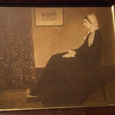 WHISTLER'S MOTHER PRINT 1911 PERRY PICTURES framed antique