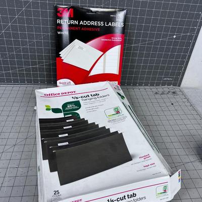 Hanging File Folders and Laser Labels LEGAL size  NEW 
