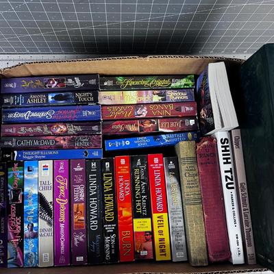 Tray of Books, Mostly Romance Novels
