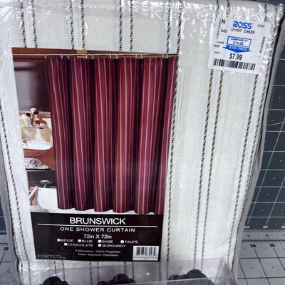 New Shower Curtain and Hook/Hangers, NEW 