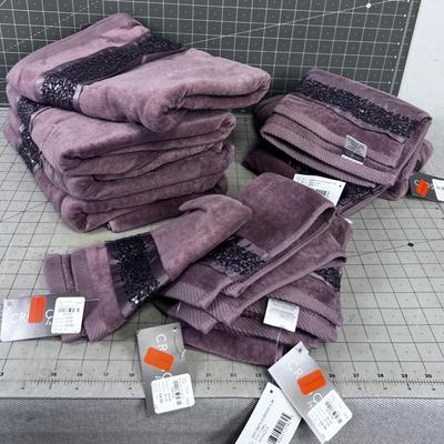 LOT of new Bedazzled Plum (4) 3 Piece NEW sets