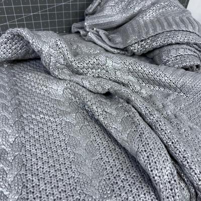 2 NEW Gray Sparkle Throws 