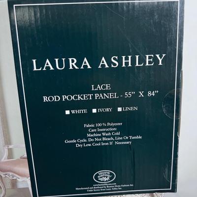 3 LAURA ASHLEY New Lace Rod Pocket Panel Curtain