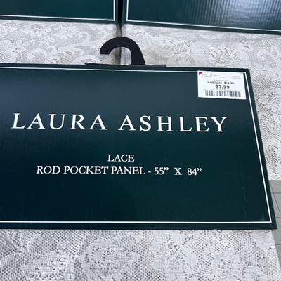 3 LAURA ASHLEY New Lace Rod Pocket Panel Curtain
