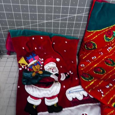 Large Lot Of Nice Christmas Stockings. Velvet