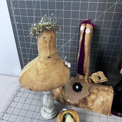 Primitive Hand Crafted Dolls, (6)