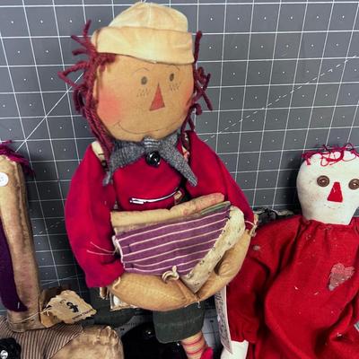 Primitive Hand Crafted Dolls, (6)