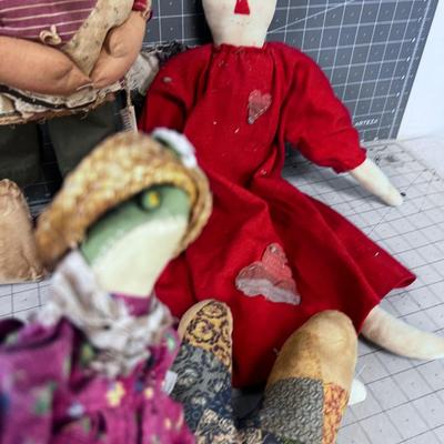 Primitive Hand Crafted Dolls, (6)