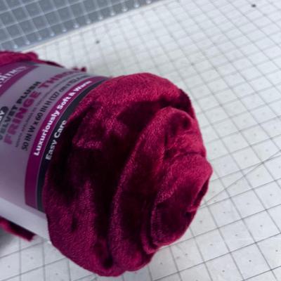 Velveteen Plush Maroon Throw NEW 