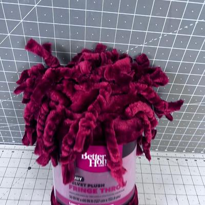 Velveteen Plush Maroon Throw NEW 