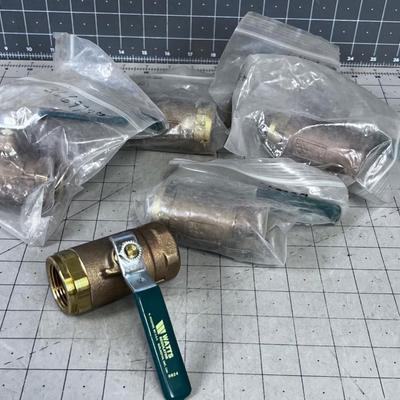 7 Brand New Brass GATE Valves Brand NEW 