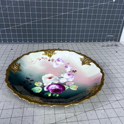 Limoges Hand Painted Floral Platter