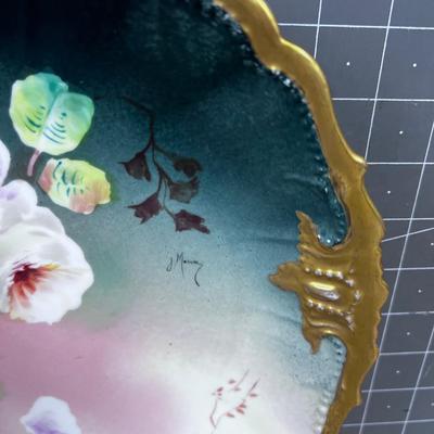 Limoges Hand Painted Floral Platter