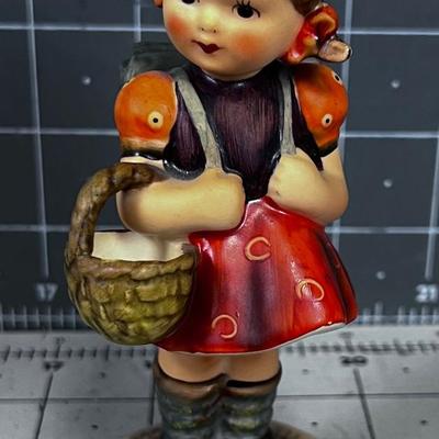 Hummel Figurine Girl with a Basket and a Backpack