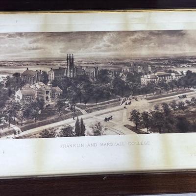 Franklin and Marshall College, Lithograph, Framed