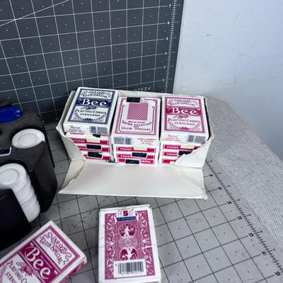 LOTS of POKER CHIPS & CARDS